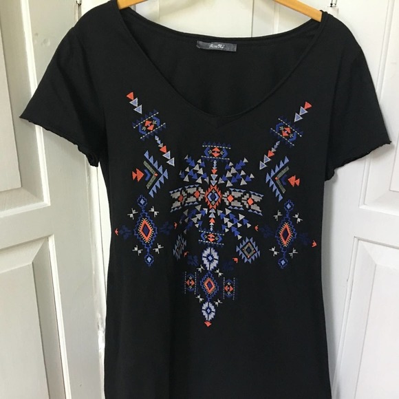 Miss Me Black Tribal Cotton Dress - Picture 2 of 10